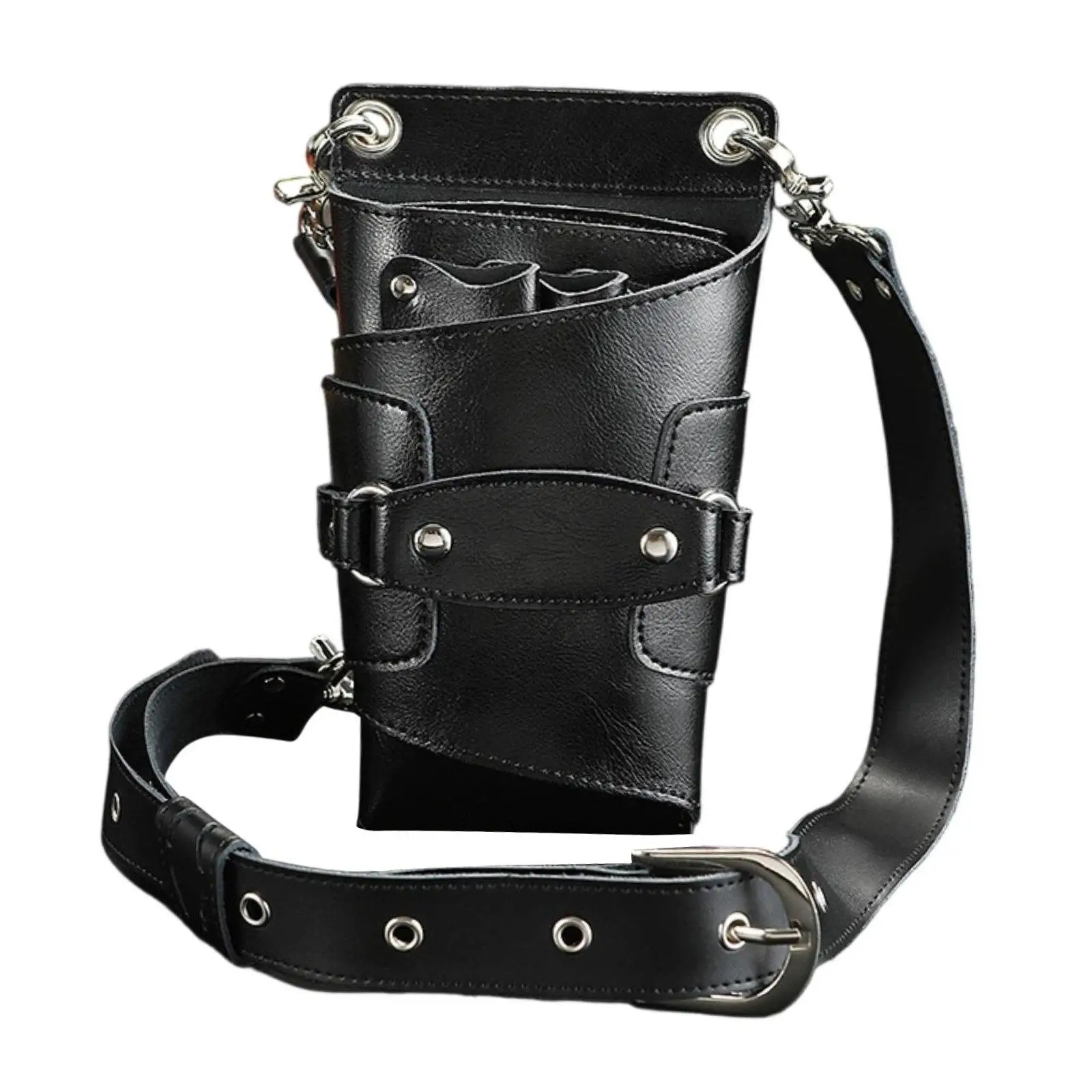 Tools Bag Waist Pouch Removable PU Leather Adjustable Shoulder Belt Multi Pocket for Hair Waist Bag Scissors Pouch