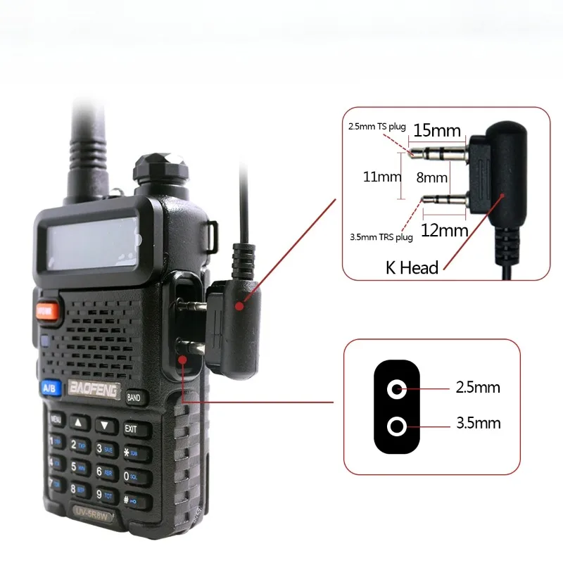 Baofeng PTT Mic słuchawki Walkie Talkie zestaw słuchawkowy do UV-5R BF-888S UV 13 17 21 Pro 5RH CB Radio dwukierunkowe