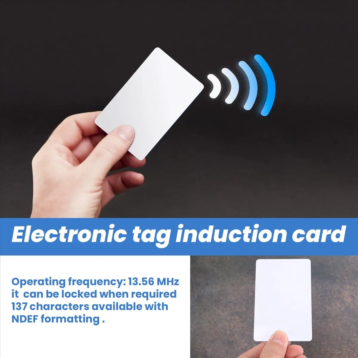 AT42 20Pcs NFC Cards White Blank for NTAG215 PVC Tags Waterpoof 504Bytes Chip Sticker