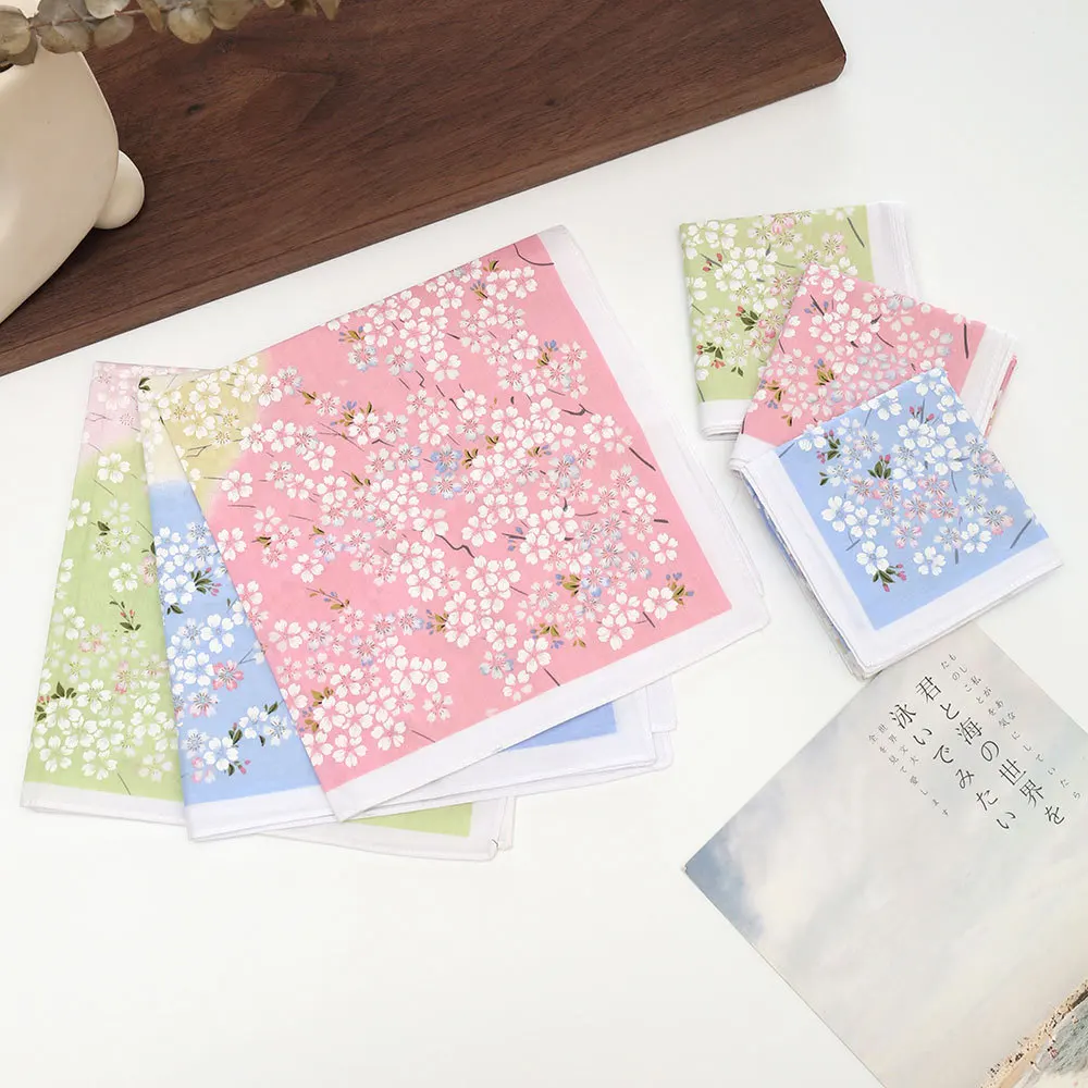 Women's Printed Cotton Handkerchiefs 43cm Absorbent Pocket Squares, Perfect for Wedding Favors & Daily Wear