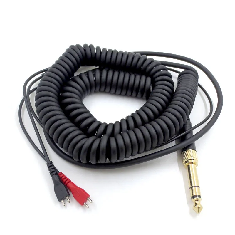 Coiled Headphone Cable with 3.5MM and 6.5MM Plug Replacement Audio for Senhai HD25/560/540/480/430/250 Headphones