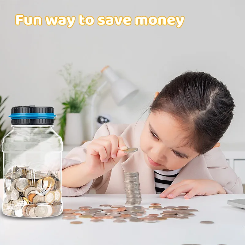 1 قطعة صندوق توفير الخنزير الإلكترونية الرقمية LCD العد عملة مشبك جرة عملات صندوق تخزين ل USD اليورو المال الهدايا تخزين الطفل