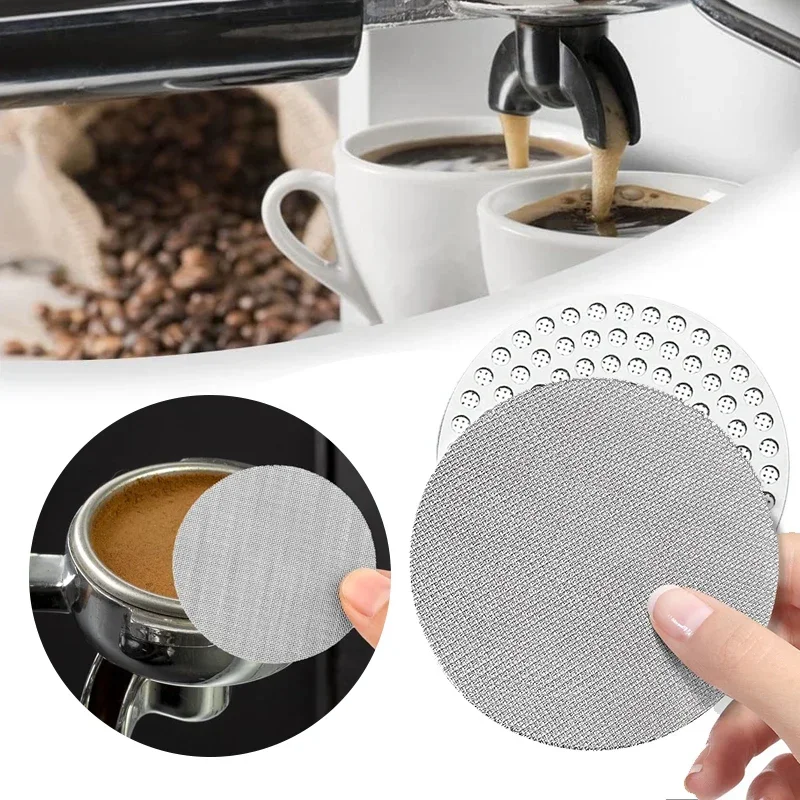 51/53/58mm Reusable Metal Double Coffee Filter Fine Mesh Heat Resistant Coffee Puck Screen Professional Espresso Accessories