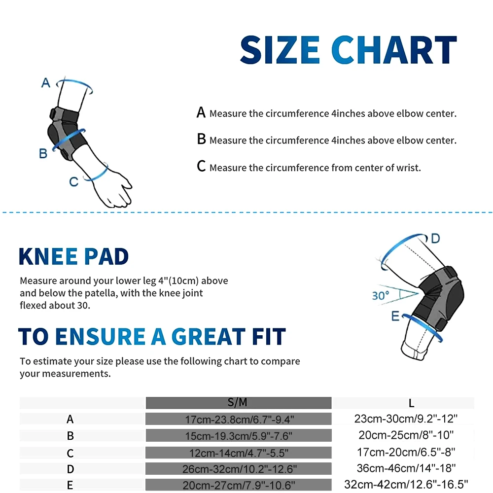 Skating Protective Gear Adult,Skate Pads Knee & Elbow Pads with Wrist Guards for Roller Skating,Skateboard,Skateboarding,Scooter