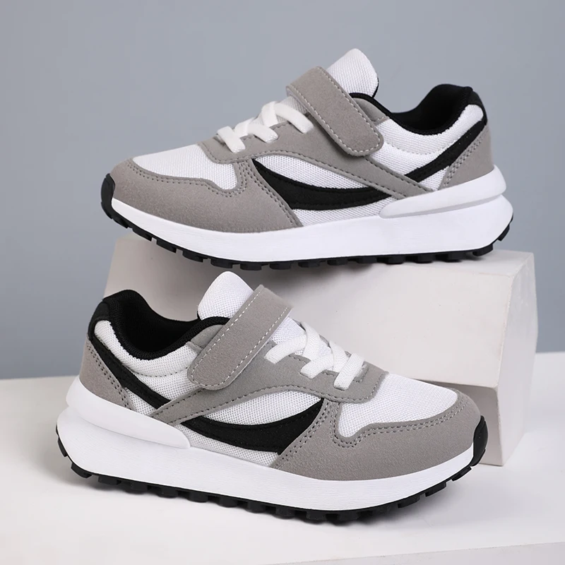 

Children's Sports Shoes Spring New Boys and Girls Running Shoes Fashion Light Soft Sole Hook & Loop Students Casual Sneakers