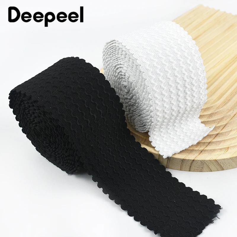 2/5/10M Deepeel 40/50/60/70mm Wave Nylon Wide Elastic Bands Clothing Rubber Band Belt Dress Elasticity Tape Sewing Accessories