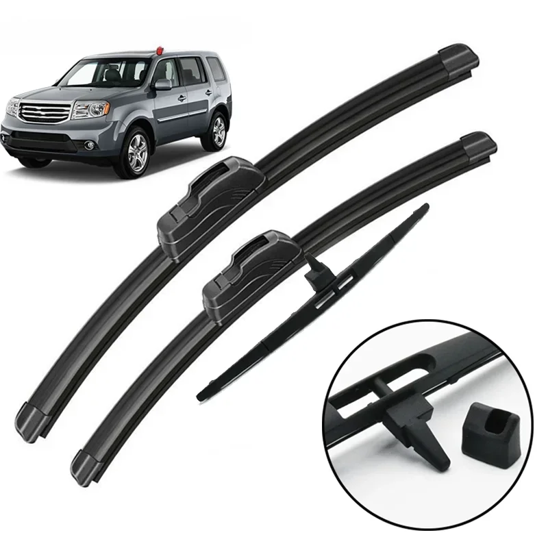 Car Wiper Front & Rear Wiper Blades Set Kit For Honda Pilot MK2 2009 - 2015 Windshield Windscreen Window Brushes 22