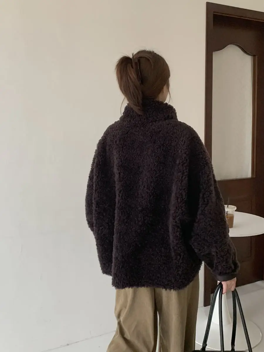 Lamb Wool Coat 2025 Autumn and Winter Loose Casual Plus Velvet Padded Women's Mao Mao Coat