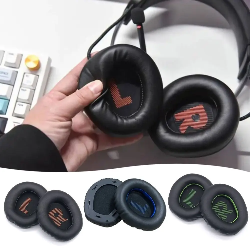 1Pair Protein Leather Ear Pads Replacement Soft Ear Cushion Sponge Headset Repair Earbuds Cover for JBL QUANTUM Q350 Q360