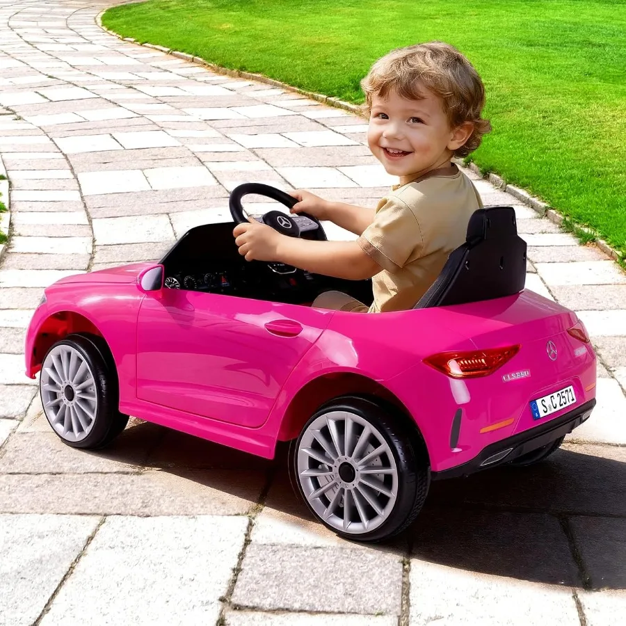 12V Ride On Car with 2.4G Remote ControlBattery Powered Electric Car Ride On Vehicle Double Doors 5 Point Safety Belt LED Light