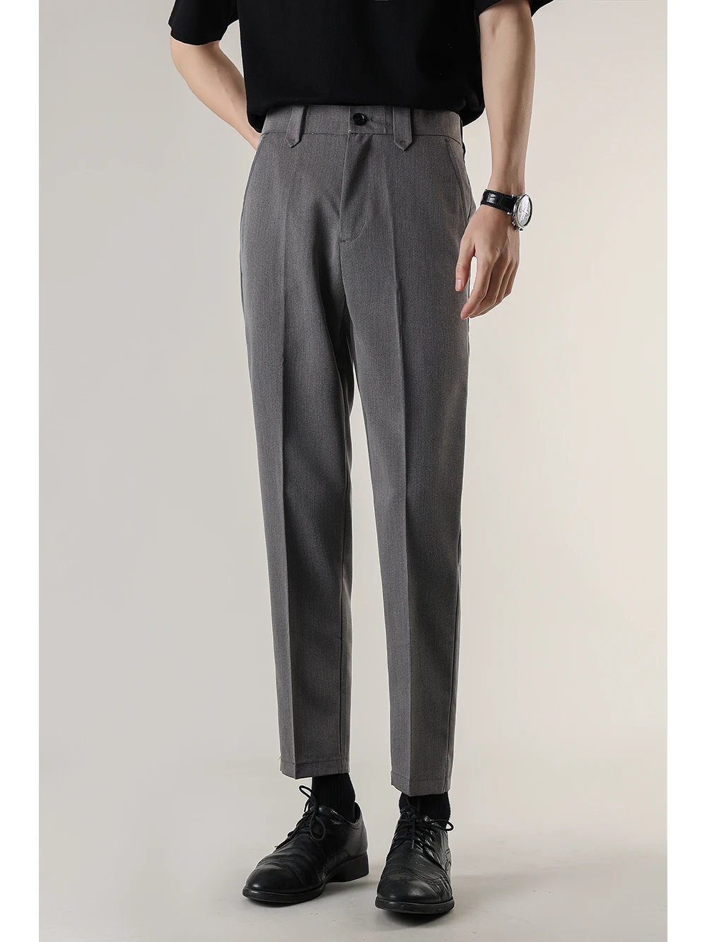 

Business Casual Men's Straight Leg Pants Drapey Fabric Premium Feel Spring Autumn New Trend Nine Point Trousers