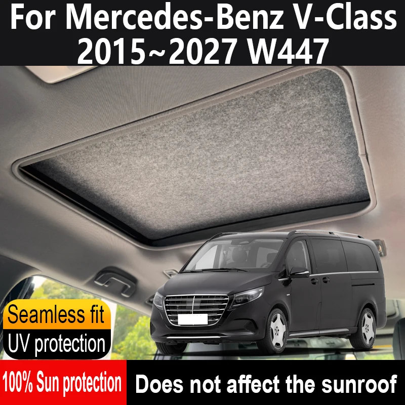 

Car Sunroof Insulation Roof Visor For Mercedes-Benz V-Class 2015~2027 2026 Anti-UV Electrostatic Adsorption Sky Curtain Sunshade