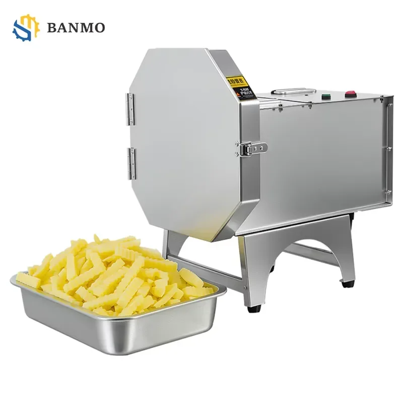 2026 Newest High-Efficiency Electric Four-Sided Crinkle Cut Potato Strip Machine 300lbs/hr Wolf-Tooth Slicer for Fast Food