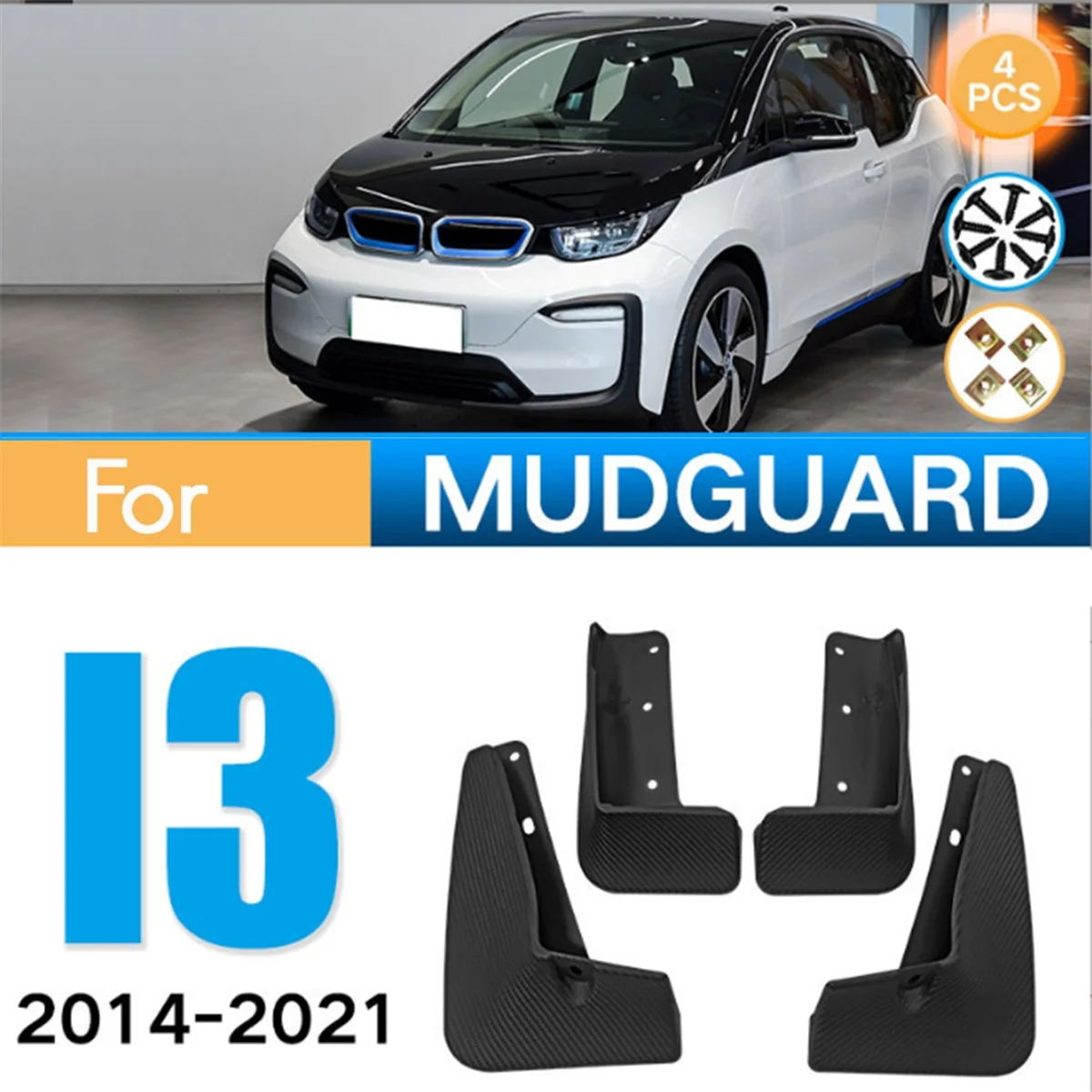Paraspruzzi per auto Parafango Parafango Paraspruzzi Accessori per BMW I3 2014-2021
