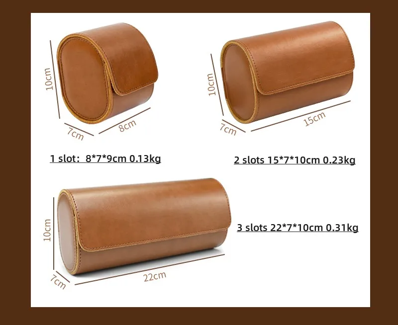 Embers Leder-Uhrenrolle mit 1, 2, 3 Fächern, Luxuriöse Echtleder-Uhrenaufbewahrungsbox, Reiseetui, Uhrenetui, Geschenkbox, Uhrenbeutel – Detail 9