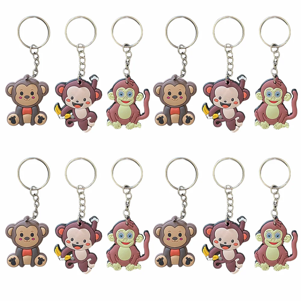 

Monkey Keyring Pack Party Favor Monkey Keychains Guest Return Gift Jungle Animal Themed Party Baby Shower Monkey Birthday Decor