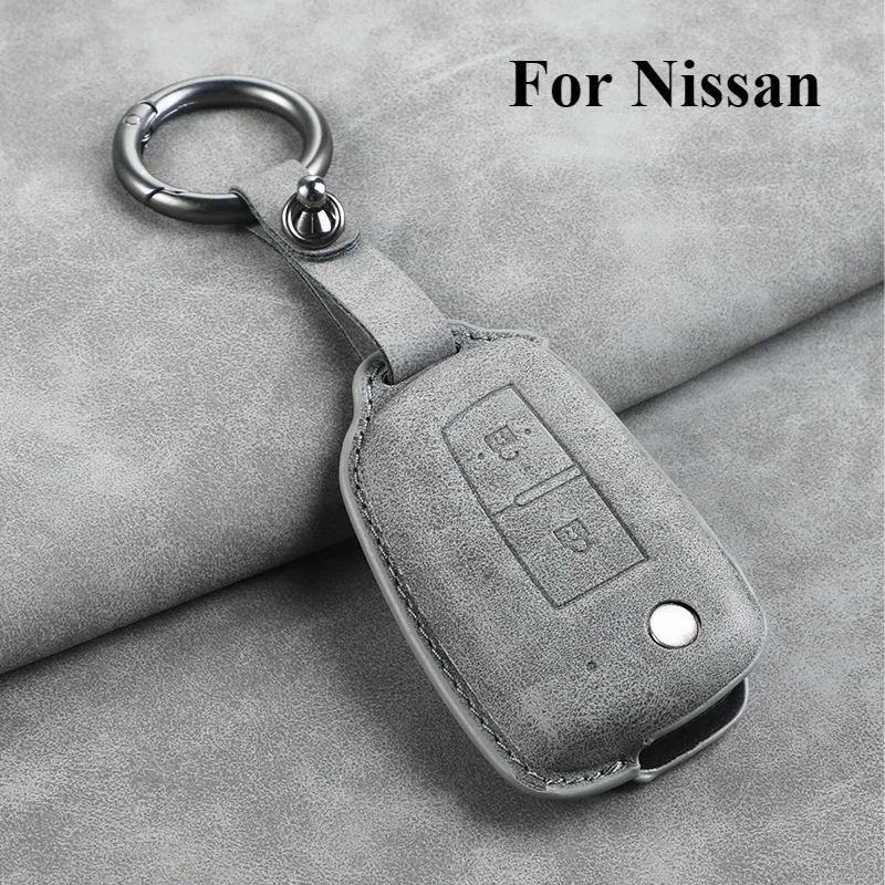 Leather Car Key Cover Car Key Case 2/3 Button For Nissan Qashqai J11 X-trail Murano Maxima Tiida Altima Quest Juke Micra Pulsar