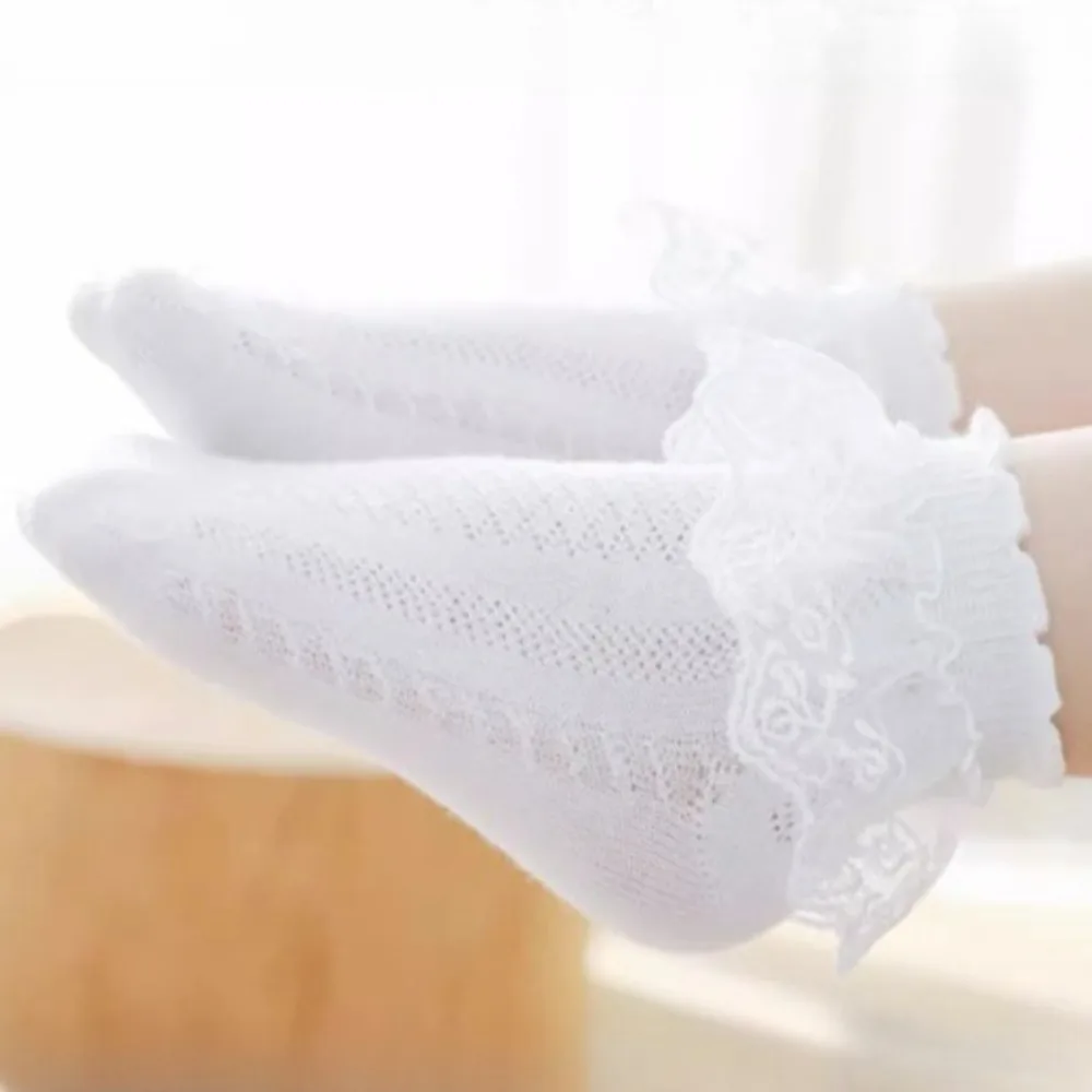 Girls Mesh Ankle Socks Summer Thin Lace Breathable Cotton Princess Style for Student Daily Dance Matching Kid Fashion Hosiery
