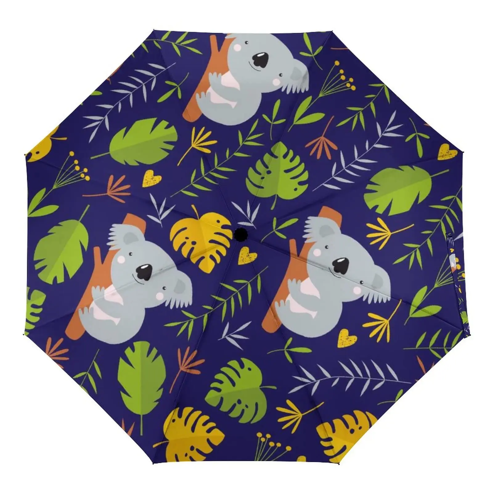 Cartoon Kola Flowers Folding Umbrella Kawai Wild Animal Compact Windproof Travel Umbrellas Rain Sun for Adults Teens Kids Girls