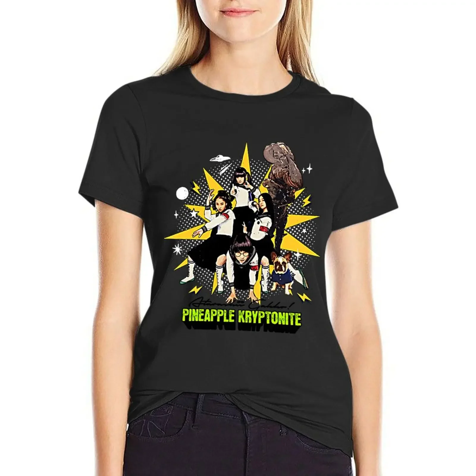 Atarashii Gakko! Pineapple Kryptonite T-shirt shirts graphic tees Aesthetic clothing Woman fashion