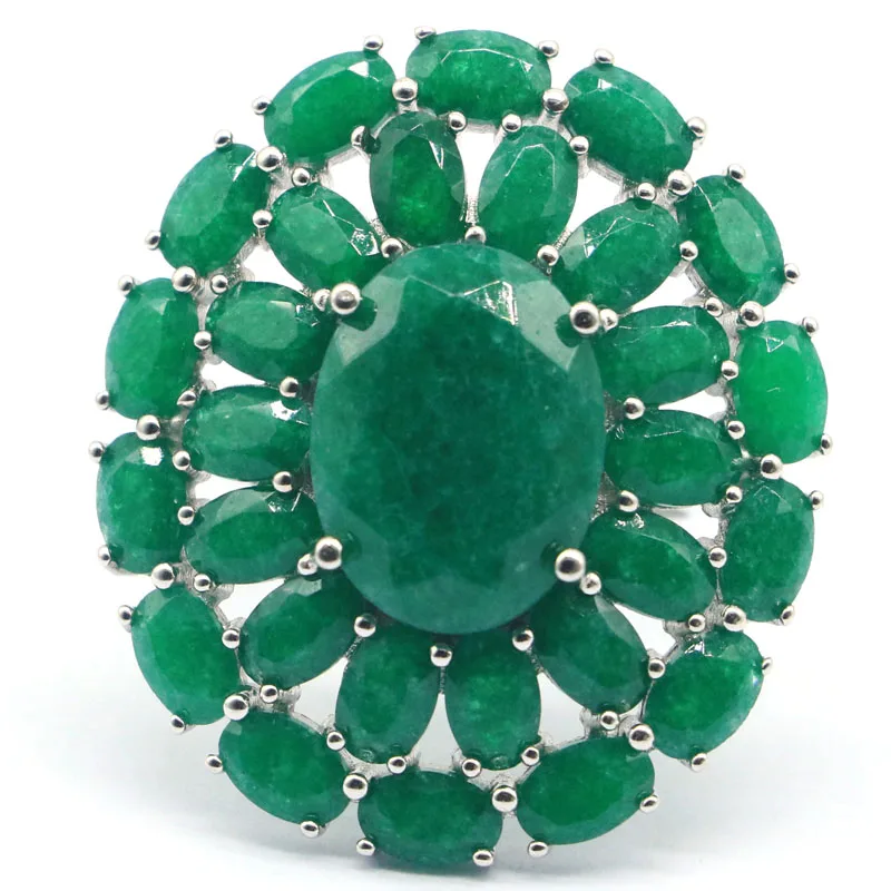 

34x30mm Jazaz Delicate Fine Cut 9.6g Dark London Blue Topaz Women Engagement 925 Solid Sterling Silver Rings