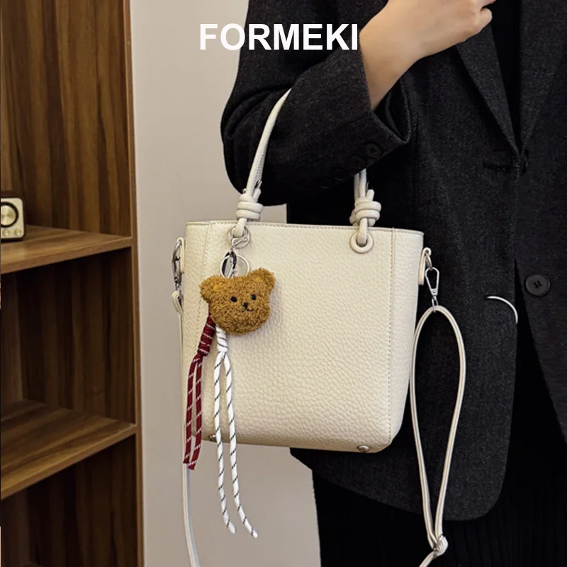 Formeki 6 Colors Women Bag Handabg Woman 2024 Trend Vintage Tote Bag Concise Bucket Ladies Female Bag