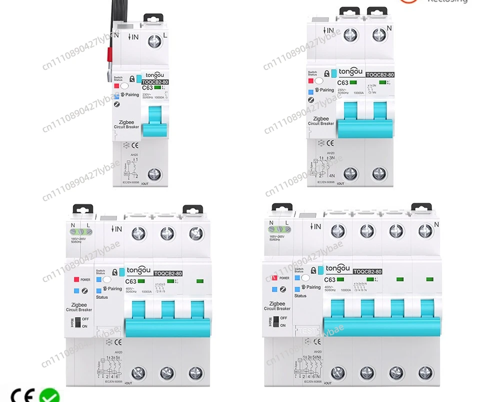 ZigBee metering intelligent circuit breaker life remote control automatic wireless circuit breaker reclosing switch 63A