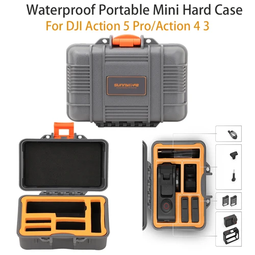 Estuche de almacenamiento portátil para DJI Osmo Action 5Pro/Action 4 3, caja de transporte impermeable para DJI Action 3, accesorios para cámaras deportivas