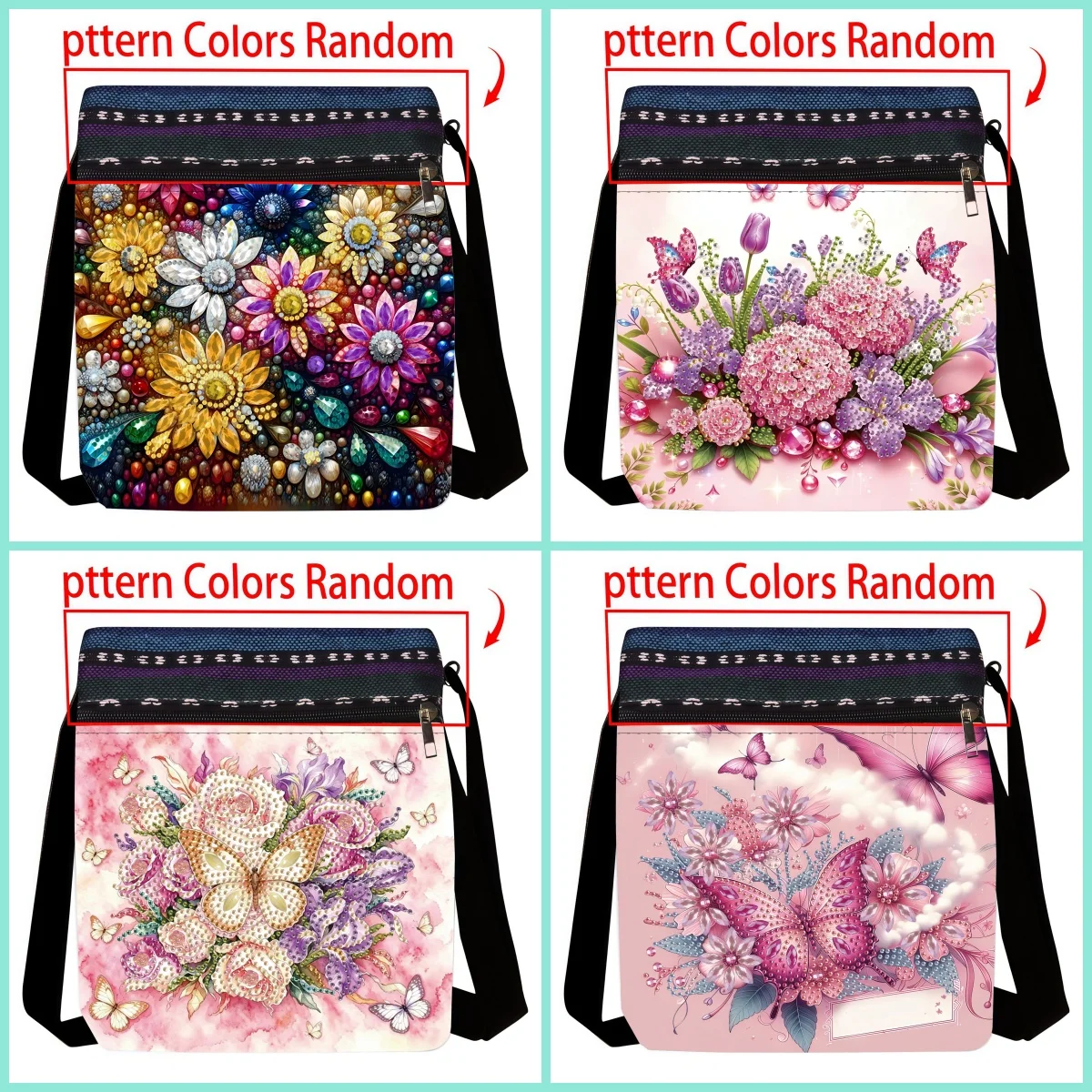 1 Piece Diamond Painting kit Messenger bag butterfly pattern canvas Material, ladies lovers, the first choice for holiday gifts