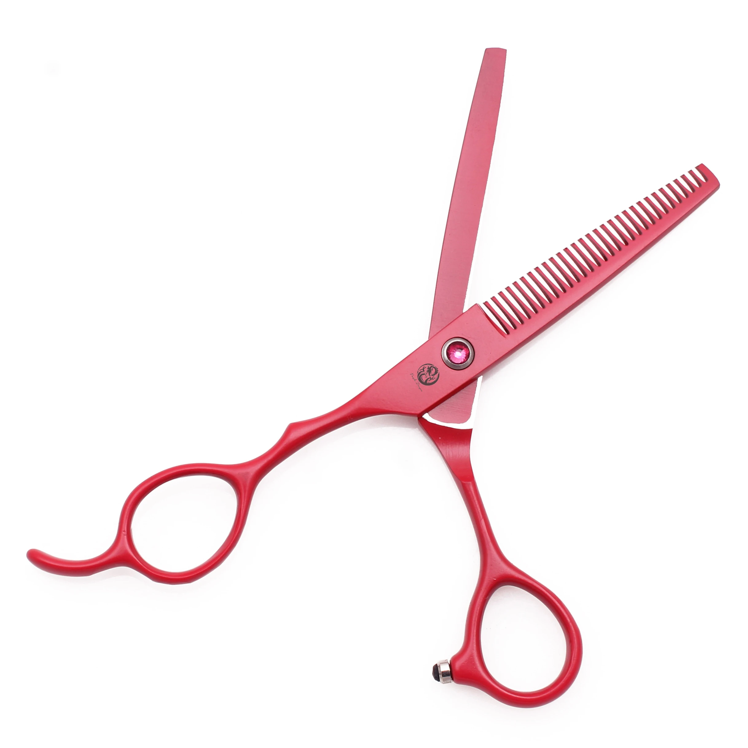 Friseurschere für Linkshänder 5,5" 6" Edelstahl 1 Stück Haarschere Rot Haarschneideschere Friseursalon Ausdünnungsschere Z8001 – Detail 8