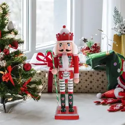 Christmas Nutcracker Figure Soldier Wooden Vintage Puppet Handicrafts Gift Christmas Decorations Home Ornament