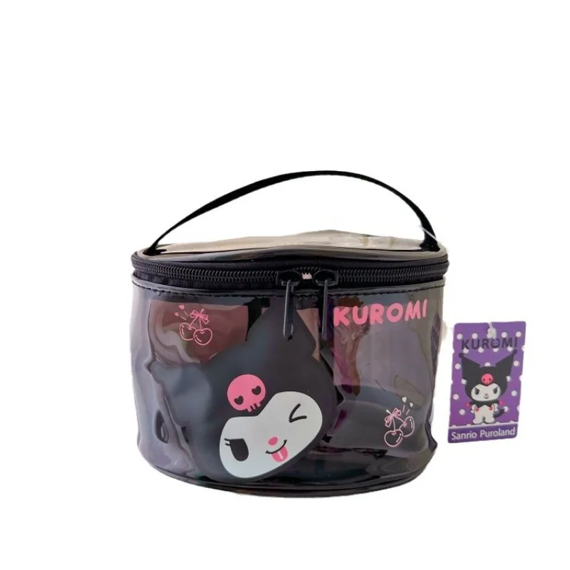 Sanrio Girl Heart Kuromi Transparent Color Makeup Bag Portable Large Capacity PVC Convenient Storage Bag