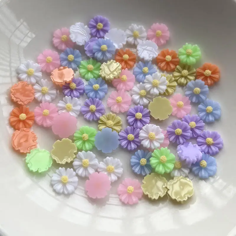 Ilus 8 mm mini -karikakrad vaigu rhinestone diy küünte lisamine/ehted juuksenõela kaunistamine vaigu lillekujuline tasane seljataga 100/5000