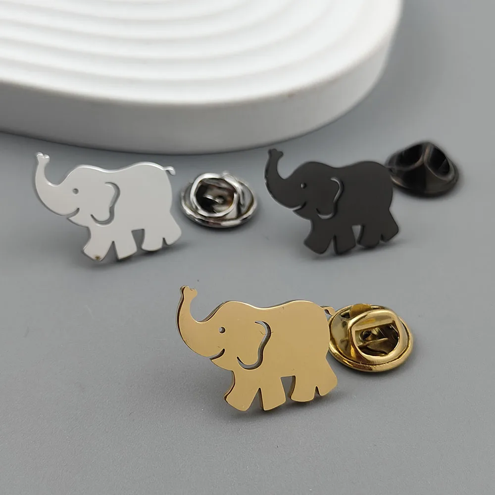 Broche en métal, broche éléphant dorée mignonne, une broche au sens éternel, produit créatif, petit cadeau, souvenir précieux