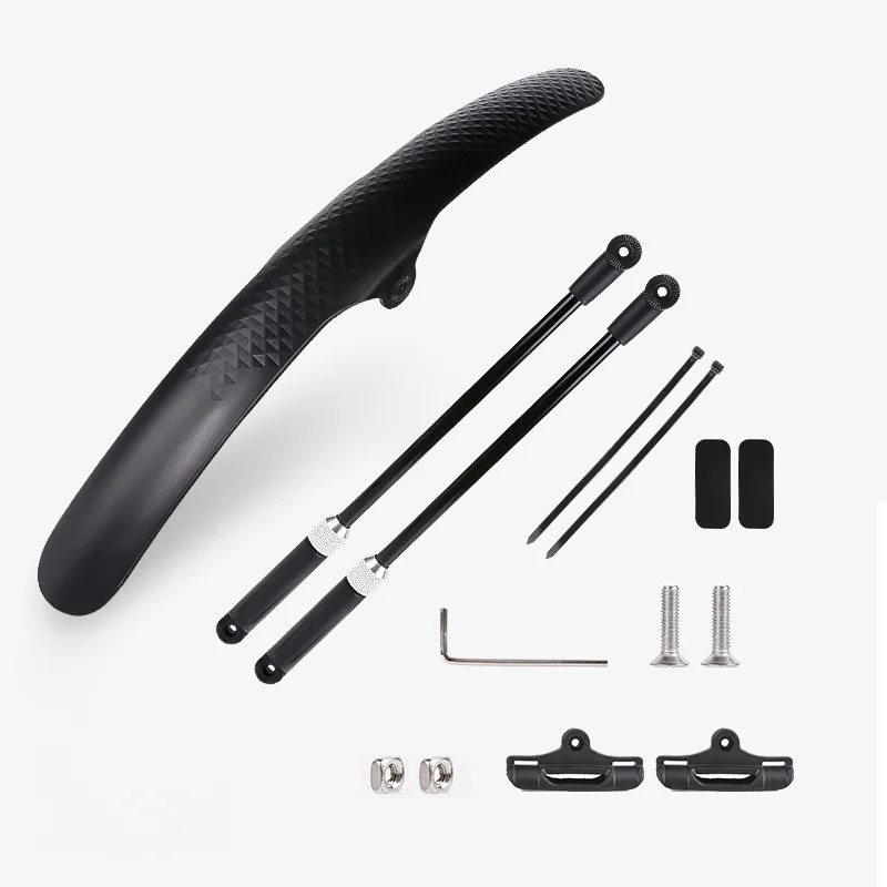 Adjustable Front Wheel Mudguard for For road Bike Wide Tail Lightweight PP 42.4 x 4.8cm with Slip Pads and Ties