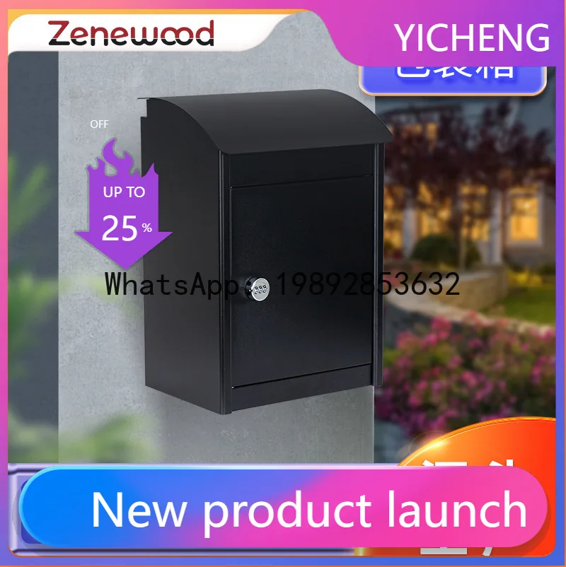 Zz outdoor express cabinet for home wall-mounted letter box outdoor private single-layer anti-theft mailbox cabinet with lock
