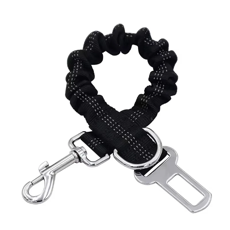 Adjustable Dog Car Safety Belt Reflective Elastic Bungee Pet Lead Vehicle Seatbelt for Small Medium Large Dogs