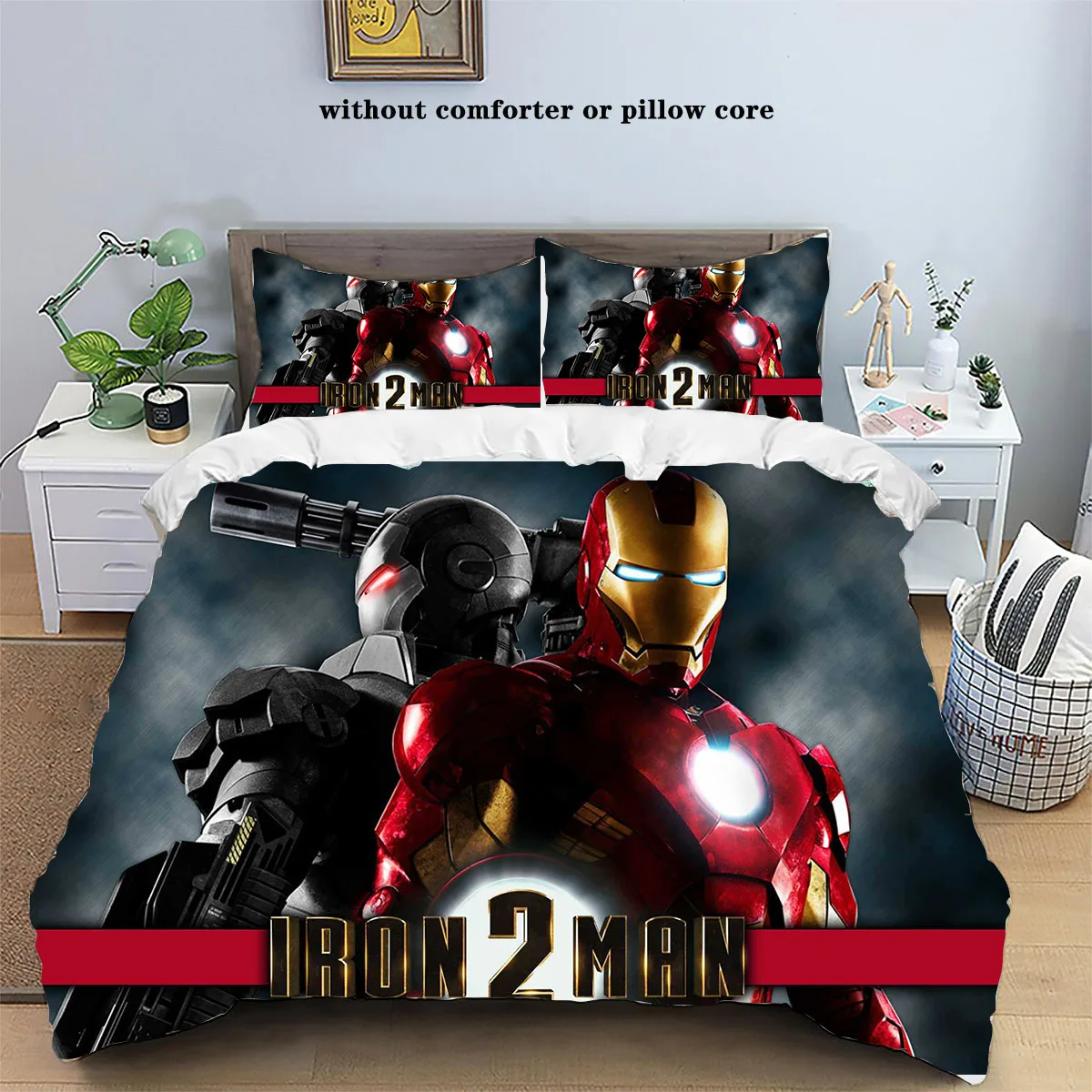 

Marvel Superhero Iron Man Print Home Three Piece Set Spider Man Pillowcase Duvet Cover Comfortable Bedding Twin Full Queen Size