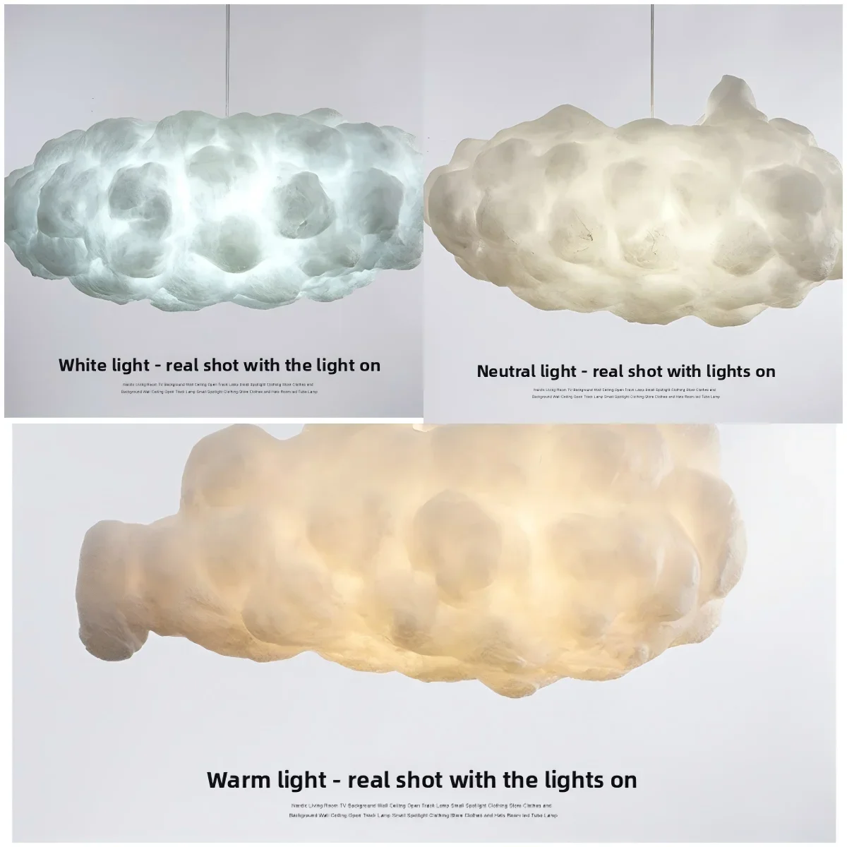 New Design 11 Style Options Cloud Chandelier - Silk Cotton LED Ceiling Light for Kids' Room Living Restaurant Indoor Decor