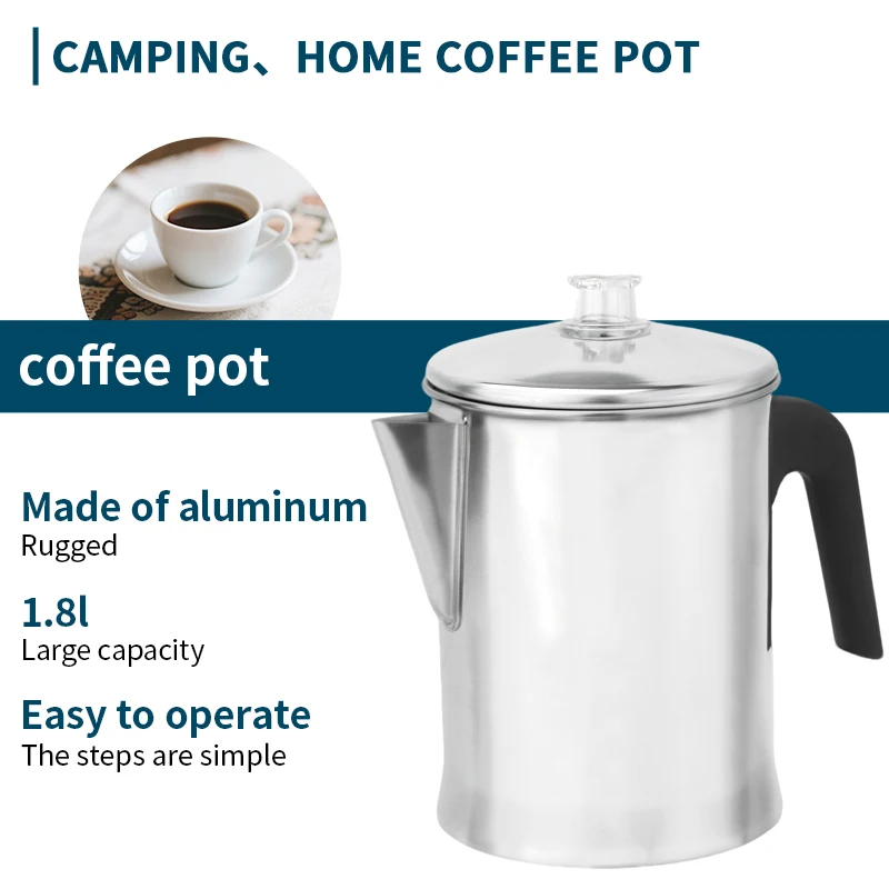 

Кофеварка с перколятором, кофеварка из нержавеющей стали, используемая на любой стежке, серебряная 7-чашка