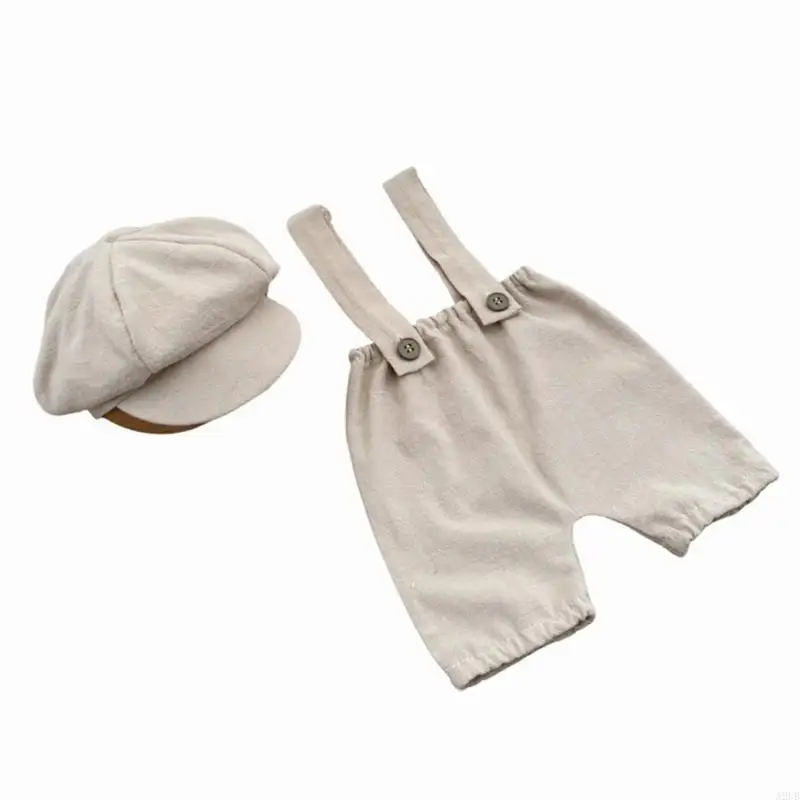 Newborns Photoshoots Overalls Soft Polyester Fabric Classical Suspenders Pants Design For 0-2 Months Baby A2UB