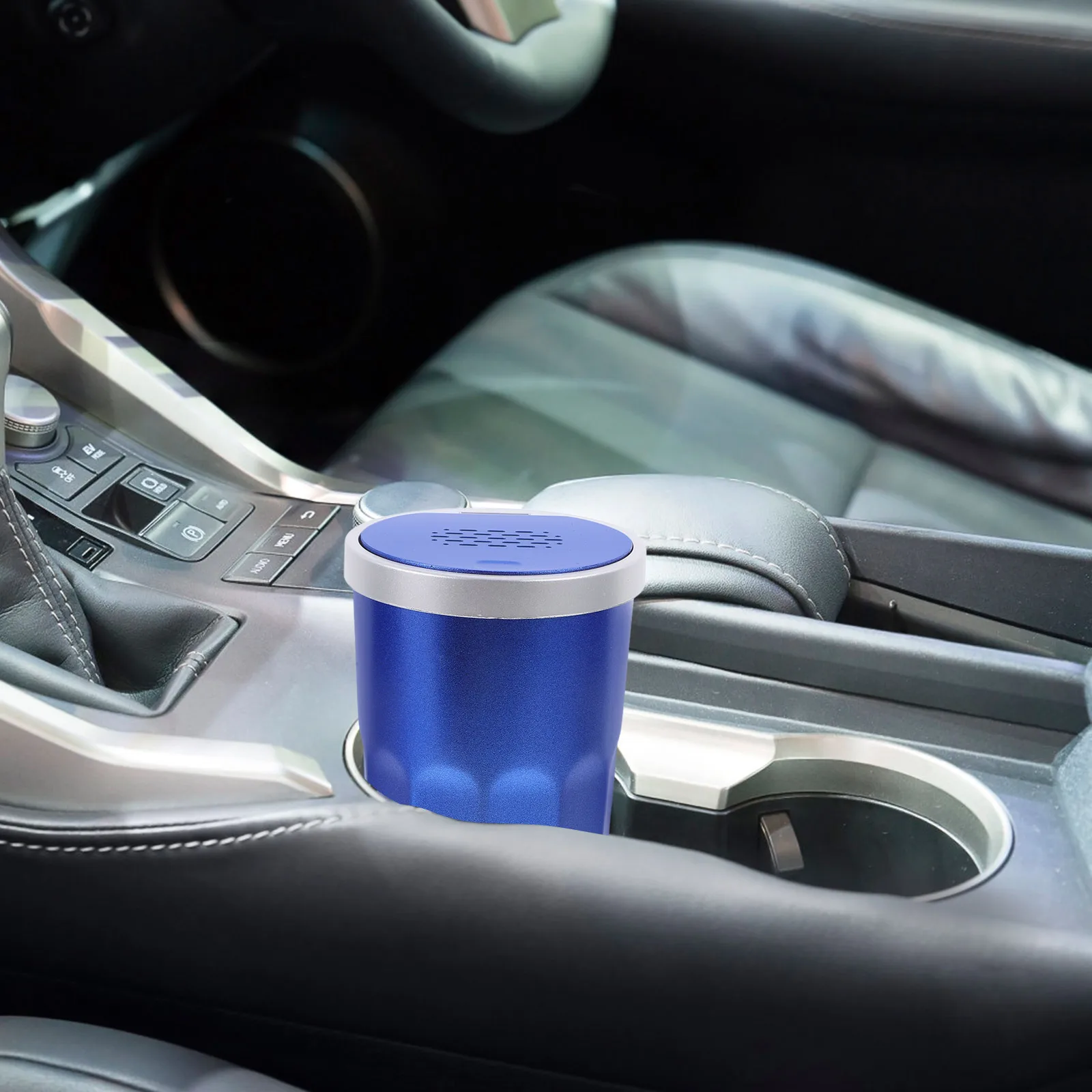 

Car Trash Can Sturdy PP Material Leakproof Automotive Garbage Bin for Cup Holder Modern Minimalist Design Car Accessory