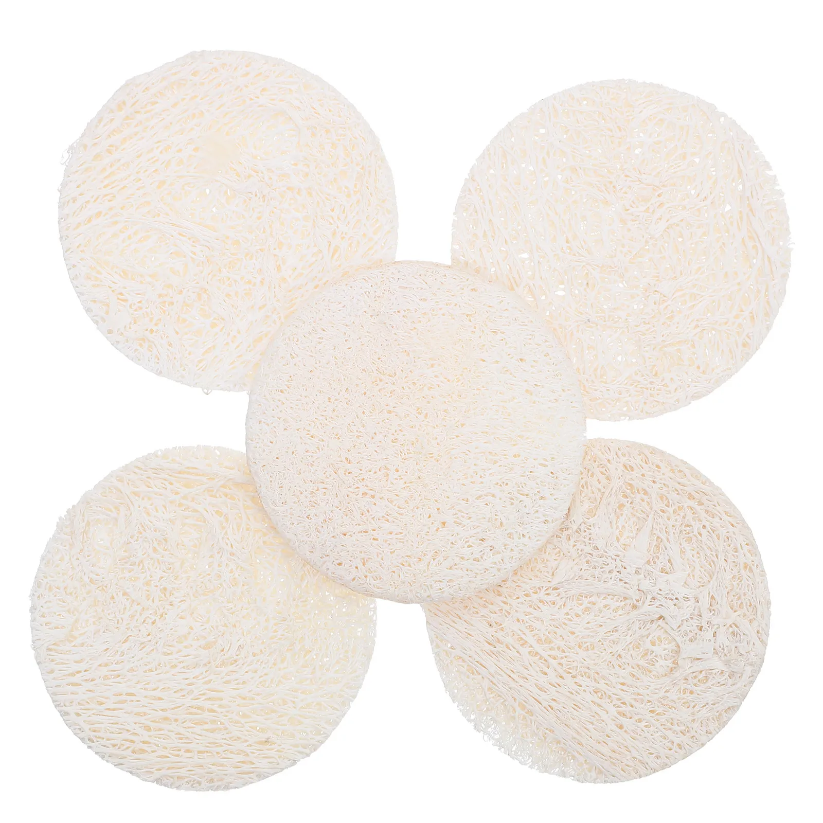 5Pcs Natural Loofah Pads for Deep Pore Cleansing Exfoliating Skin Scrub Bath Sponge Promotes Metabolism Acne Reduction Shower