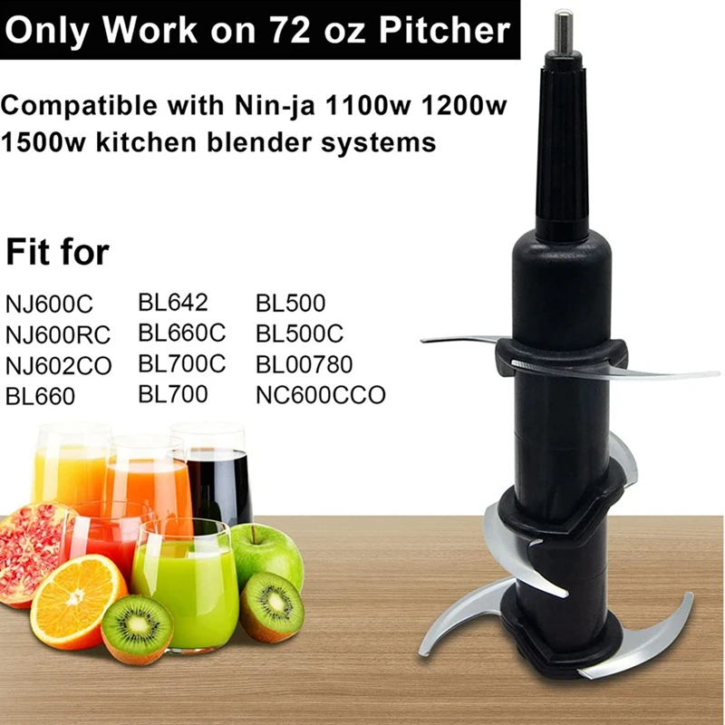 Blender Replacement Blade For Ninja 72 Oz Pitcher, Blender Parts Kitchen System 1100, Models BL660C BL740 BL642