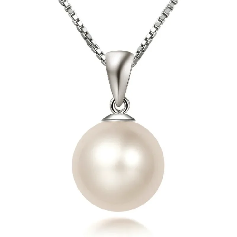

Genuine Natural 11-12mm White Pearl Pendant, Free Shipping, Luxurious Gift for Her 925 Sterling Silver