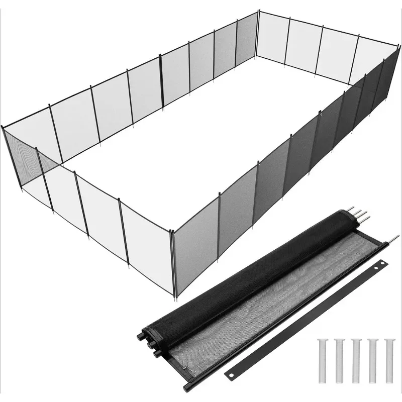 Swimming Pool Fence 4Ft x 108Ft, Ground Safety Fencing, Black