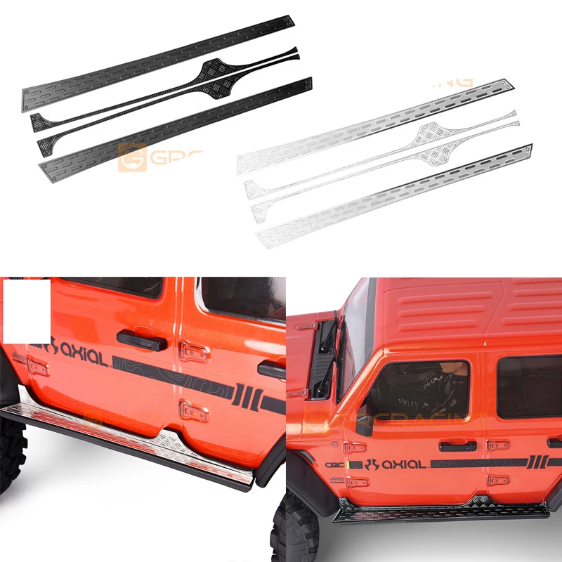 

Side Skid Plate Trim Stainless Steel Side Skirt Patch for 1/10 RC Track Car Traxxas SCX10 3rd Generation Wrangler Upgrade Parts