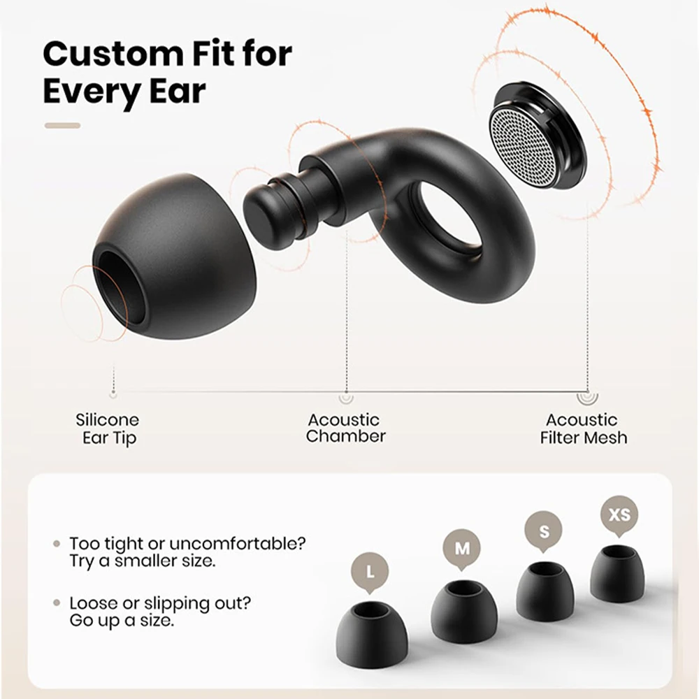 Silicone Ear Plugs for Sleeping 25dB Noise Cancelling Hearing Protection Reusable Earplugs for Sleep Focus Concerts Work Study