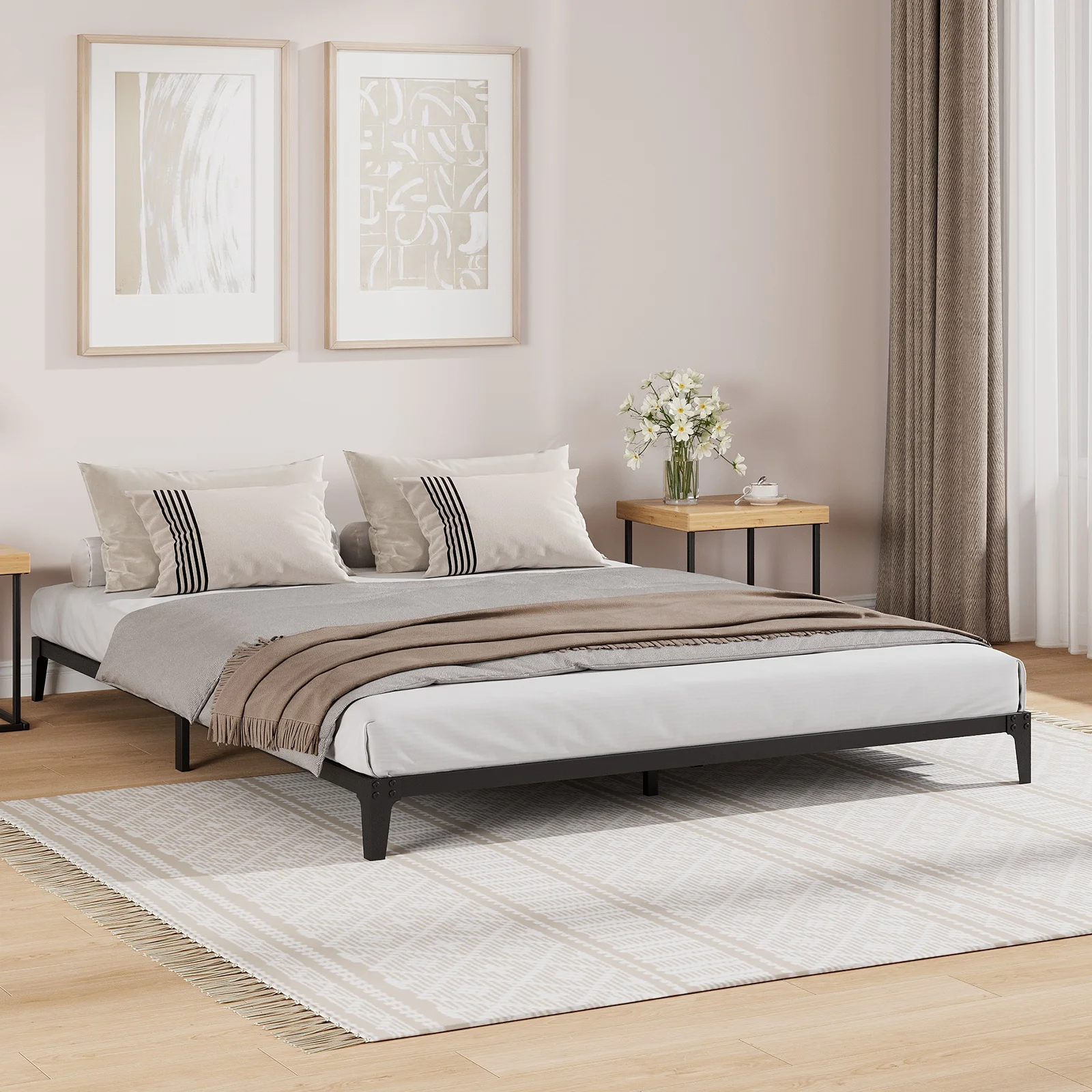 Heavy Duty Metal Platform Bed Frame Twin/Full Size - 6