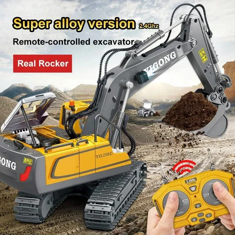 New Remote Control Excavator Dump Truck 2.4G High-tech 11-channel Bulldozer Dirt Truck Construction Engineering Toy Vehicle